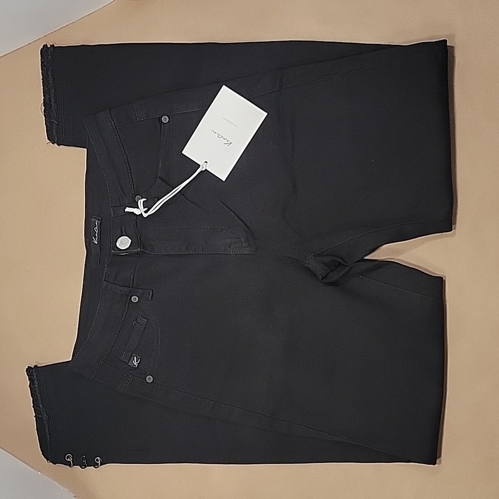 KanCan Jeans Womens Size 7/27 Black Skinny high rise Stretch Frayed Rivet NWT